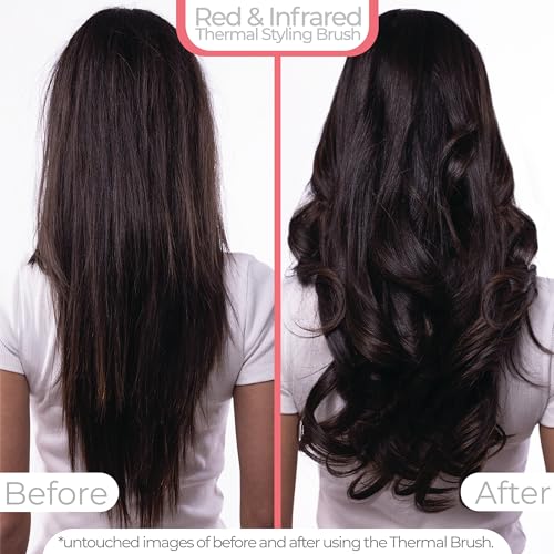 STYLPRO - Cepillo térmico con LED rojos y cercanos al infrarrojo, 58 LED NIR y 84, barril de cerámica, calor ajustable, cepillo de pelo y rizado ligero - imagen 6