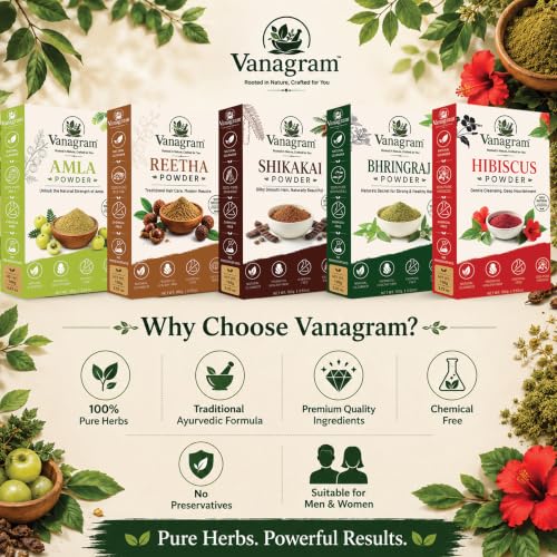 Image of Amla Reetha Shikakai Bhringraj Hibiscus Powder 500g for Soft & Shiny Hair | 100% Natural Herbal Hair Care Combo | Gently Cleanses Hair & Scalp | DIY Hair Mask & Hair Pack | For Men & Women