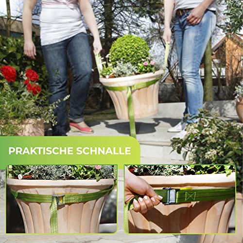 Tragegurt für schwere Kübelpflanzen bis 229 kg – Ø bis 65 cm – UV-beständig, wiederverwendbar – 2 Personen Tragehilfe für Blumentöpfe im Garten & auf der Terrasse