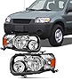 AKKON - Pair Fits 2005 2006 2007 Ford Escape Headlights [Halogen Type] 05 06 07 Headlamps Driver Left+Passenger Right