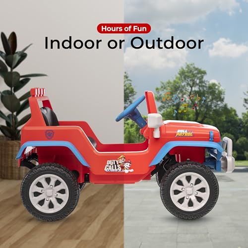 Image of Paw Patrol - 12V Kids Ride-On Jeep with Rechargeable Battery and LED Lights