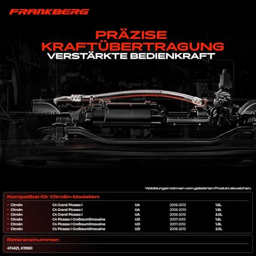 Frankberg Handbremsseile Vorderachse Kompatibel mit C4 Grand Picasso I UA 1.6L-2.0L 2006-2013 C4 Picasso I MPV UD 1.6L-2.0L 2006-2013 Replace# 19961