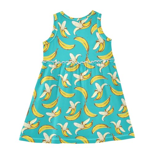 Toddler Girls Banana Dress Sleeveless Cotton Casual Clothes for Home Party Beach Sundress 2-8Y2