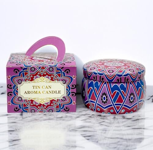 Image of Mandala Candle | Handcrafted Scented Wax Jar with Intricate Mandala Design | Spiritual Home Decor & Gift (Boho Bliss Mandala)