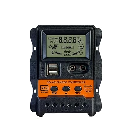 pekdi Dual USB Output Photovoltaic Power Controller 12Volt 24Volt Automatic Identification LCD Display Solar Controller Three-Stage Charging Management PWM Controllers