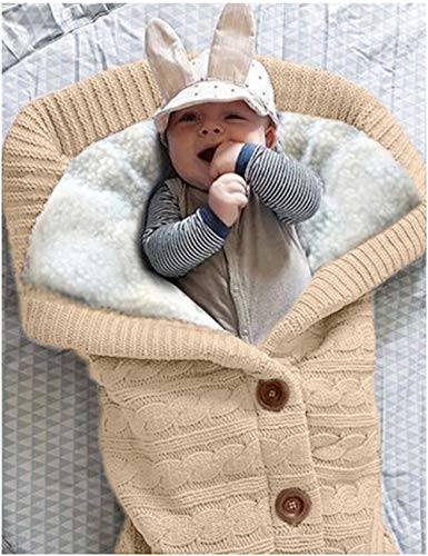 image for XMWEALTHY Unisex Infant Swaddle Blankets Soft Thick Fleece Knit Baby G