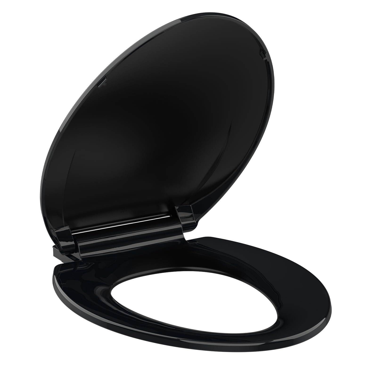Ldhsjh Black Extended Biscuit Seat, Soft Close Close Easy Install Modern Bathrooms, Adjustable, Lightweight, Durable, Portable, User-Friendly, Compact 7, Elongated, Toilet, Lid, Quick