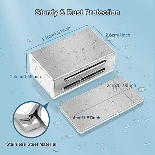 Image of Magnetic Door Catch Adhesive AOSITE 12 Pack Value Set, 17LB Strong No Holes Cabinet Magnets for Kitchen, Cabinet, Cupboard & Drawer Closure, Self-Adhesive Magnetic Catches, Silver Stainless Steel