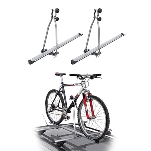 2 Menabo Porte-vélo de Toit Huggy pour 2 Vélo 15kg en Acier Argent TUV