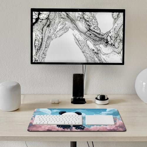 Tapis de souris grande taille panda rose de qualité supérieure antidérapant