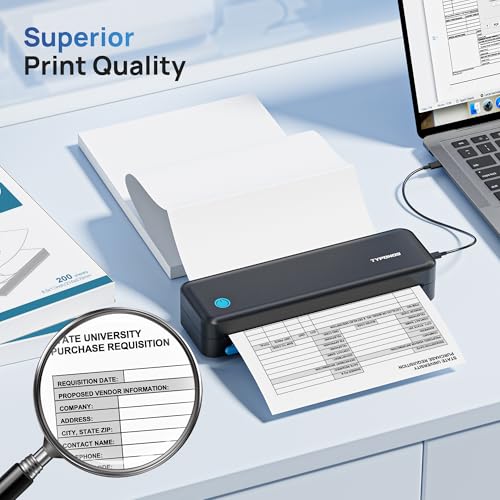 TYPONOS D820 Thermal Printer Paper 8.5 x 11 Inch, Continuous Folding Thermal Paper, US Letter Size printing paper Compatible with D820 Portable Printer, 100 Sheets - Thumbnail 3