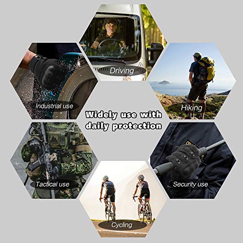 Tactical Gloves Hard Knuckle, Airsoft Gloves with Touch Screen for Men & Women Shooting Army Military Training, Full Finger Protective Gloves for Paintball Cycling Hiking Hunting Gardening Work