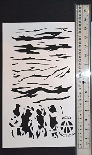 Miniatura 4 de Acid Tactical Paquete de 2 plantillas de pintura en aerosol para aerógrafo de camuflaje de diseño único de 9 x 14 pulgadas, pistola Duracoat Cerakote