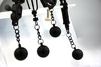 Vista 3 de Pinzas para pezón con peso de acero inoxidable con clip de cadena para pezón, bola ajustable, sin perforación, joyería para pezones para adultos