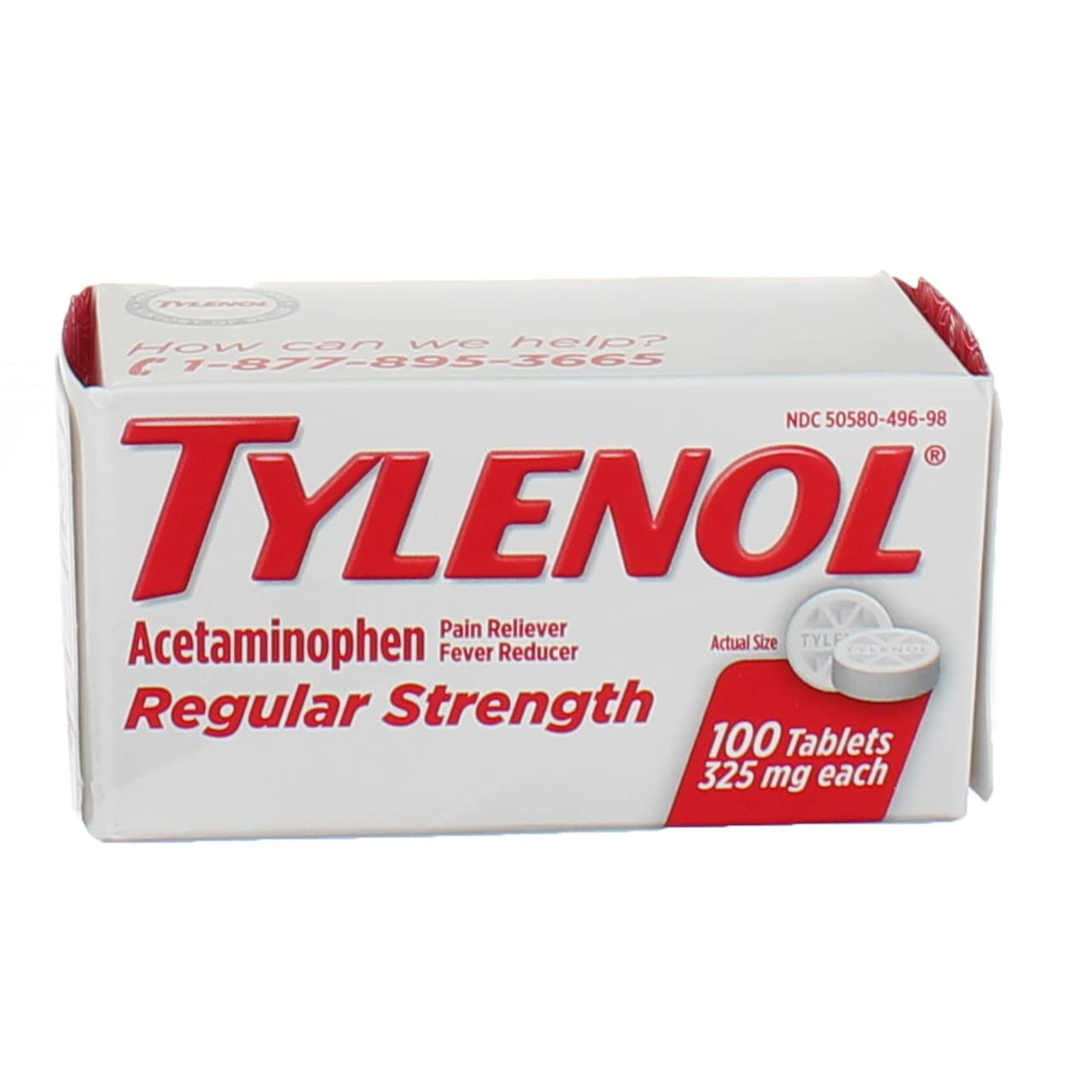 Reg Strngth 100'S Size 100ct Tylenol 325 Mg Regular Strength Pain Reliever – 100 Count (Pack of 3), Pack of 3, Model PPAX1219875