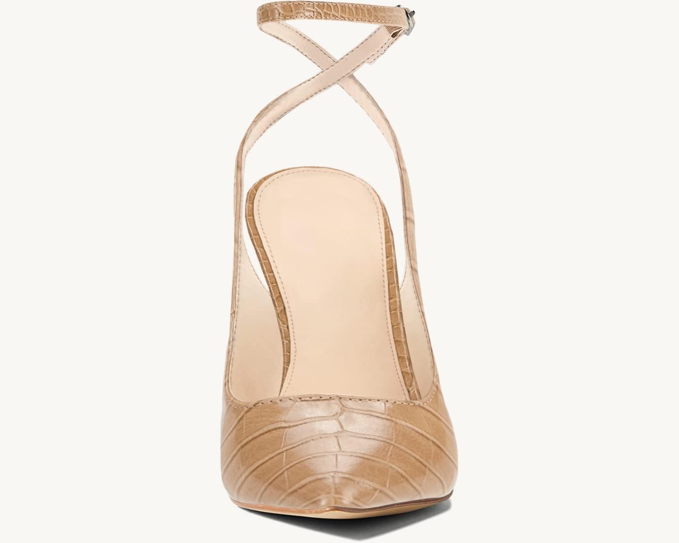 Womens Closed Toe Ankle Strap Heels Pointed Toe Pumps Shoes Slingback High Heel Wedding Dress Shoes - Image 3