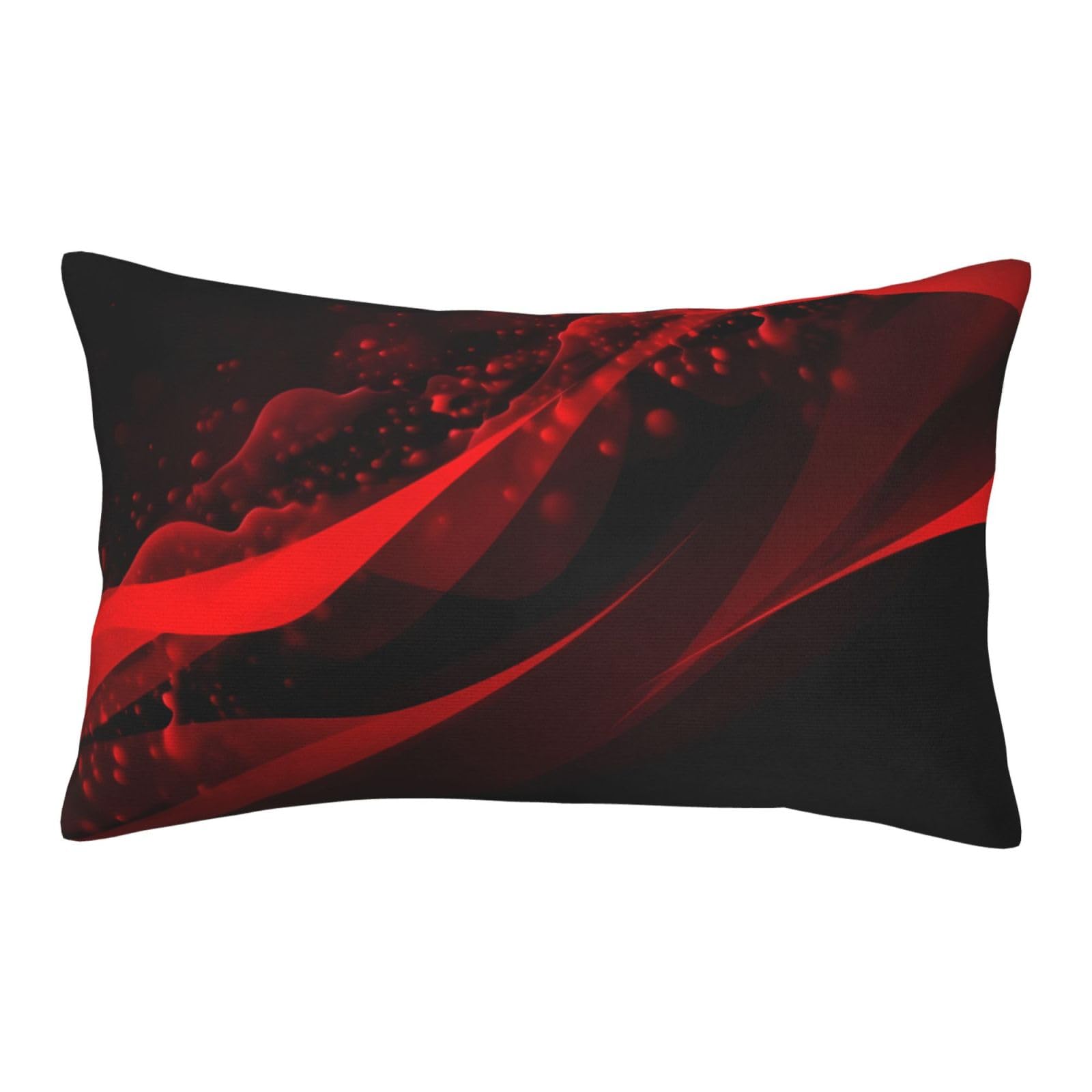 Velvet Pillowcases 16"x24" Ultra Soft Breathable Pillow Cases, Luxury Fuzzy Throw Pillow Covers with Zipper, Black and red Background Pillow Shams All Seasons Decorative Cushion Cases for Couch