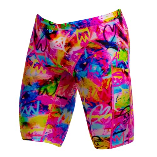 Funky Trunks Jammer Bañador para niños, para entrenamiento, ocio y playa, de material resistente al cloro y al agua salada, multicolor, 164