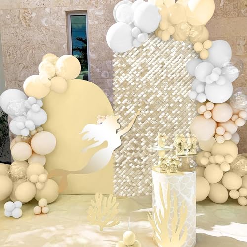 Image of Light Gold Shimmer Wall Panels 3ftx4ft Sequin Photo Backdrop for Birthday Wedding Engagement Party Mermaid Disco Wall Decor