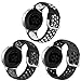 NAHAI 3 Pack Compatible with Samsung Galaxy Watch Active 2 Bands 40mm 44mm/ Active/Galaxy Watch 3 Band 41mm/Watch 4, Galaxy Watch 42mm Band, Soft Silicone Replacement Wristband for Women Men, Large