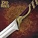 United Cutlery Lord of The Rings High Elven Warrior Sword Replica | Officially Licensed | Silkscreen Wooden Display Plaque | Certificate of Authenticity | 49 3/4