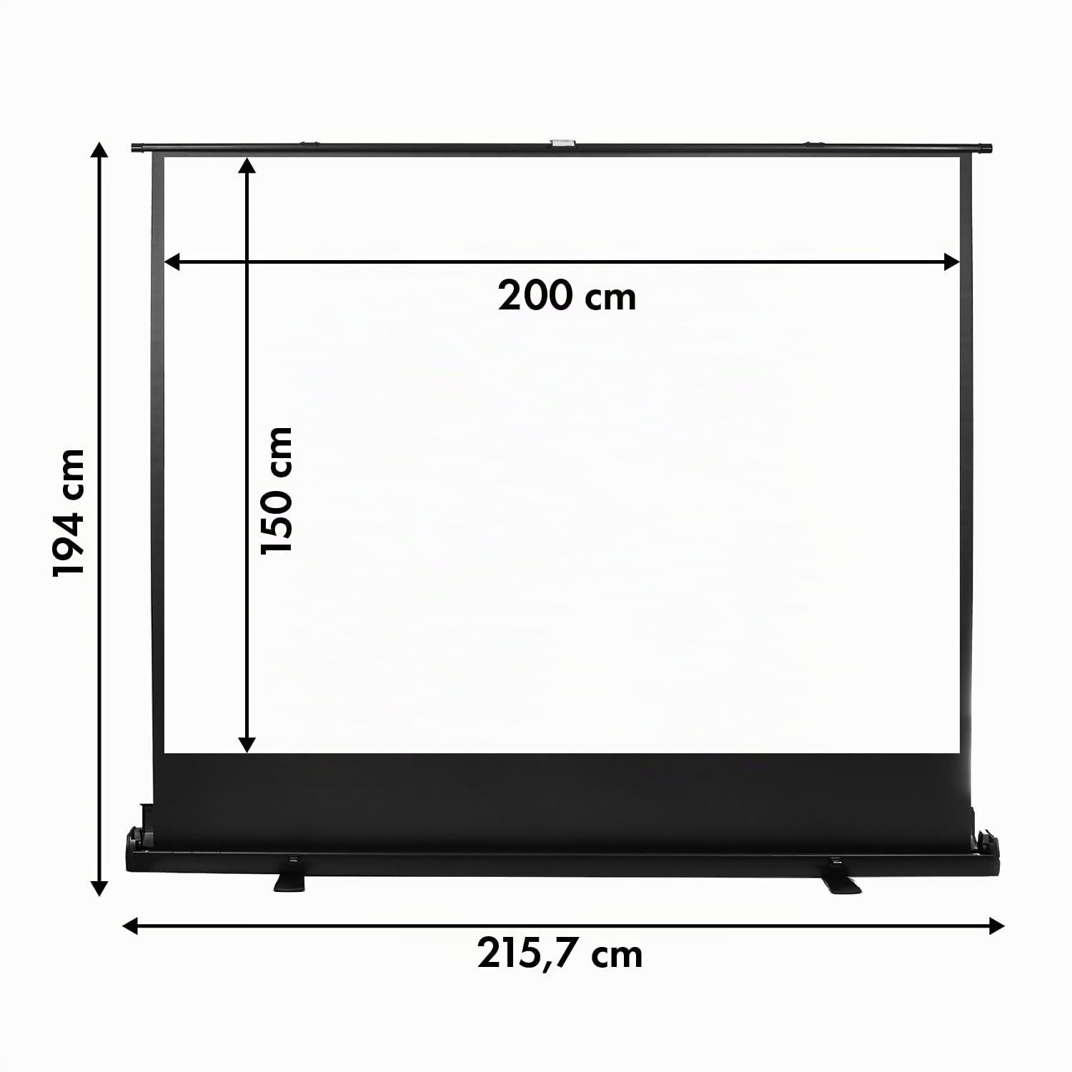 Maclean MC-211 Écran de Projection Portable Compact Sol 100" 4:3