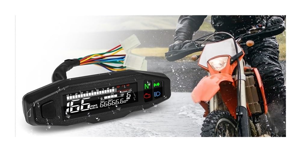 Tacómetro digital AD Universal para motocicletas, tacómetro digital de velocidad, panel de instrumentos, pantalla, soporte en Y (MT0069-M040)