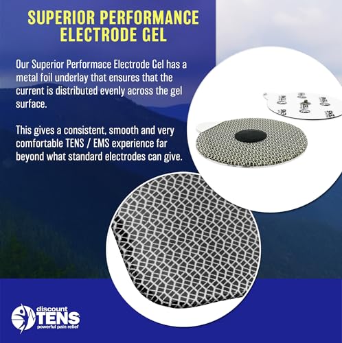 Image of Discount TENS Electrode Pads Compatible with PowerDot 1.0, 12 Pack | Superior gel with metallic grid, long-lasting latex-free hydrogel, flexible comfort, even current flow, strong skin adhesion