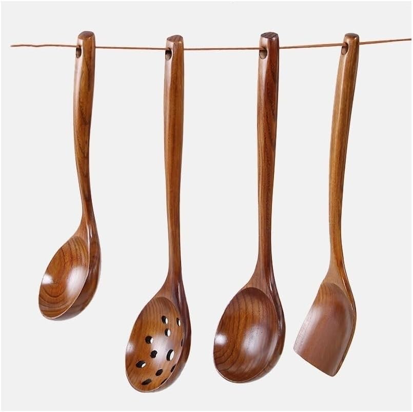 Cooking Utensils 4 Pieces Sets Spoons for Cooking Spatulas Wood Bakeware Tools