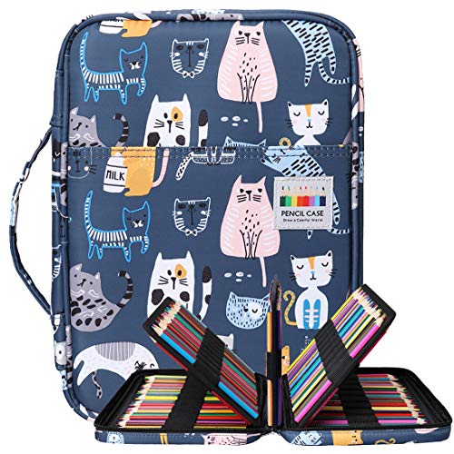 BOMKEE Trousse à Crayons colorée 220 Slots Portable Dessiner Peindre Pochette Sac de Rangement...