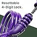 Titanker Bike Lock, 4 Feet Security Resettable Combination Coiling Bike Cable Locks with Mounting Bracket, 1/2 Inch Diameter (Purple)