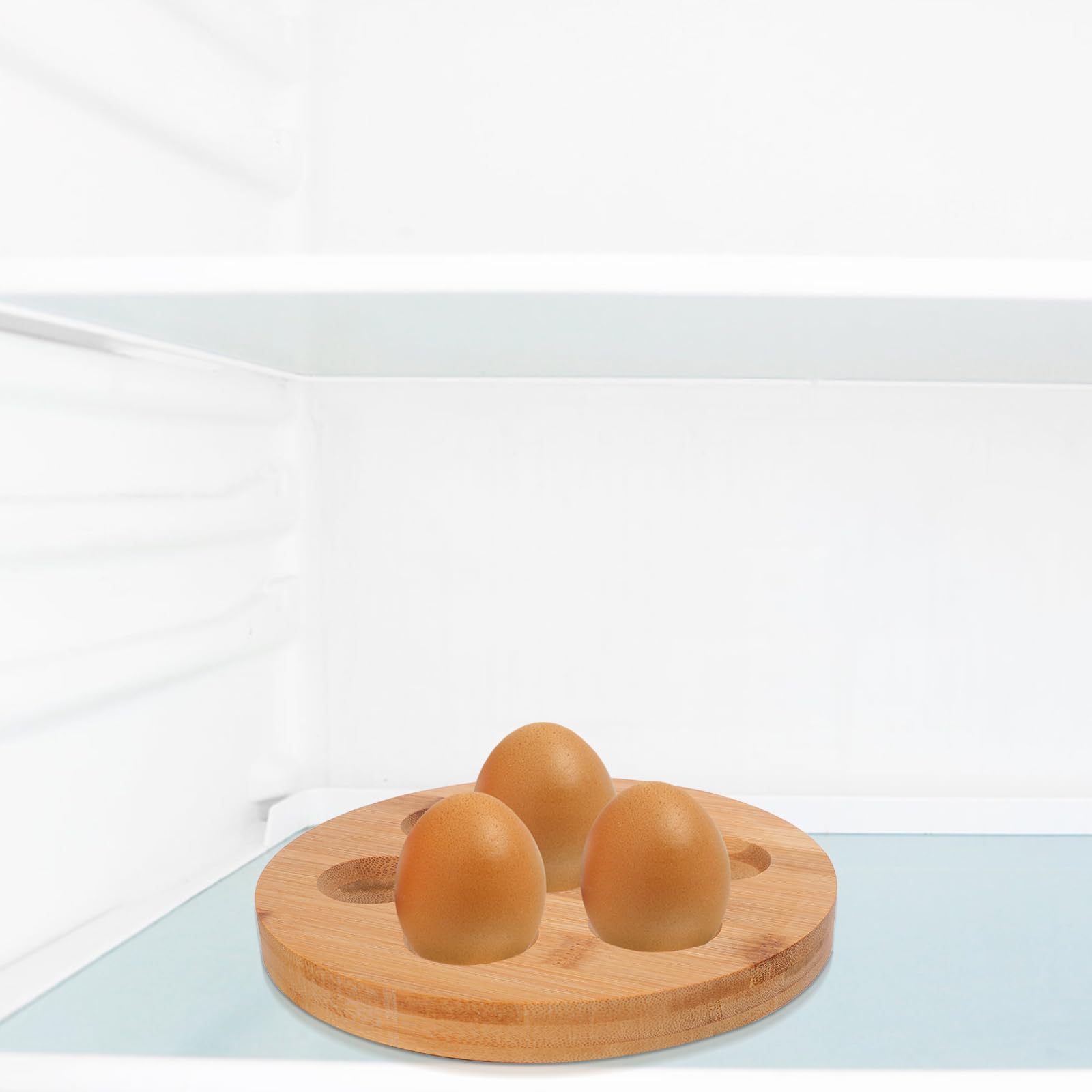 Bandeja de Huevos de Madera de Acacia 7 Agujeros para Refrigerador y Encimera Base Antideslizante, Porta Huevos para Cocina Organizada, Soporte Rústico para Exhibición