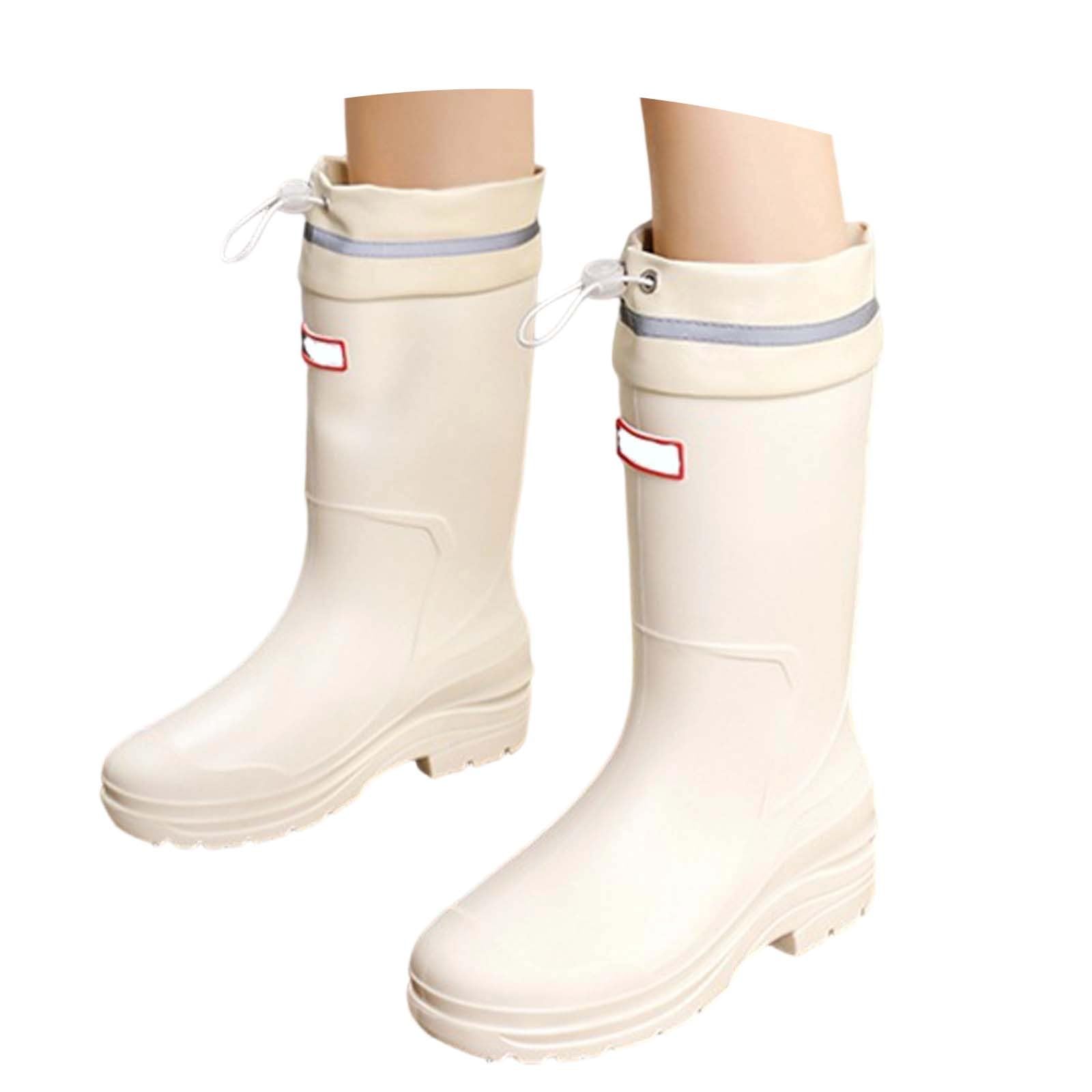 Botas de goma para mujer, semialta, impermeables, antideslizantes, para