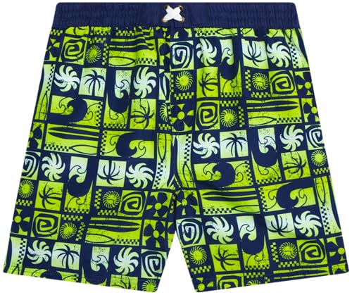 Image of Quad Seven Boys 2-Piece Rash Guard Swimsuit Set Short-Sleeve (Sizes 5-12) | Lightweight Quick-Dry Fabric with Sun Protection, Matching Top & Trunks, Adjustable Drawstring Waist for Pool or Beach Days