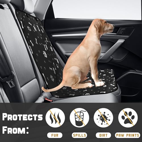 Autositzbezüge für Hunde, Vorder Hund Autoschondecke Rückbank, Autositzschoner Kratzfester Rutschfester, Hund Auto Autositz Abdeckung Universell passend für Pkw, LKW, Transporter und SUVs (Schwarz)