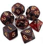 CiaraQ DND Polyhedral Dice Set (15pcs) with Bag for Dungeons & Dragons Games (Black & Green)