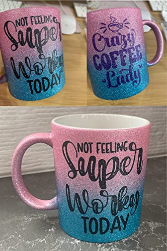 Taza de cerámica con glitter dorado y rosa 11oz miniatura 6