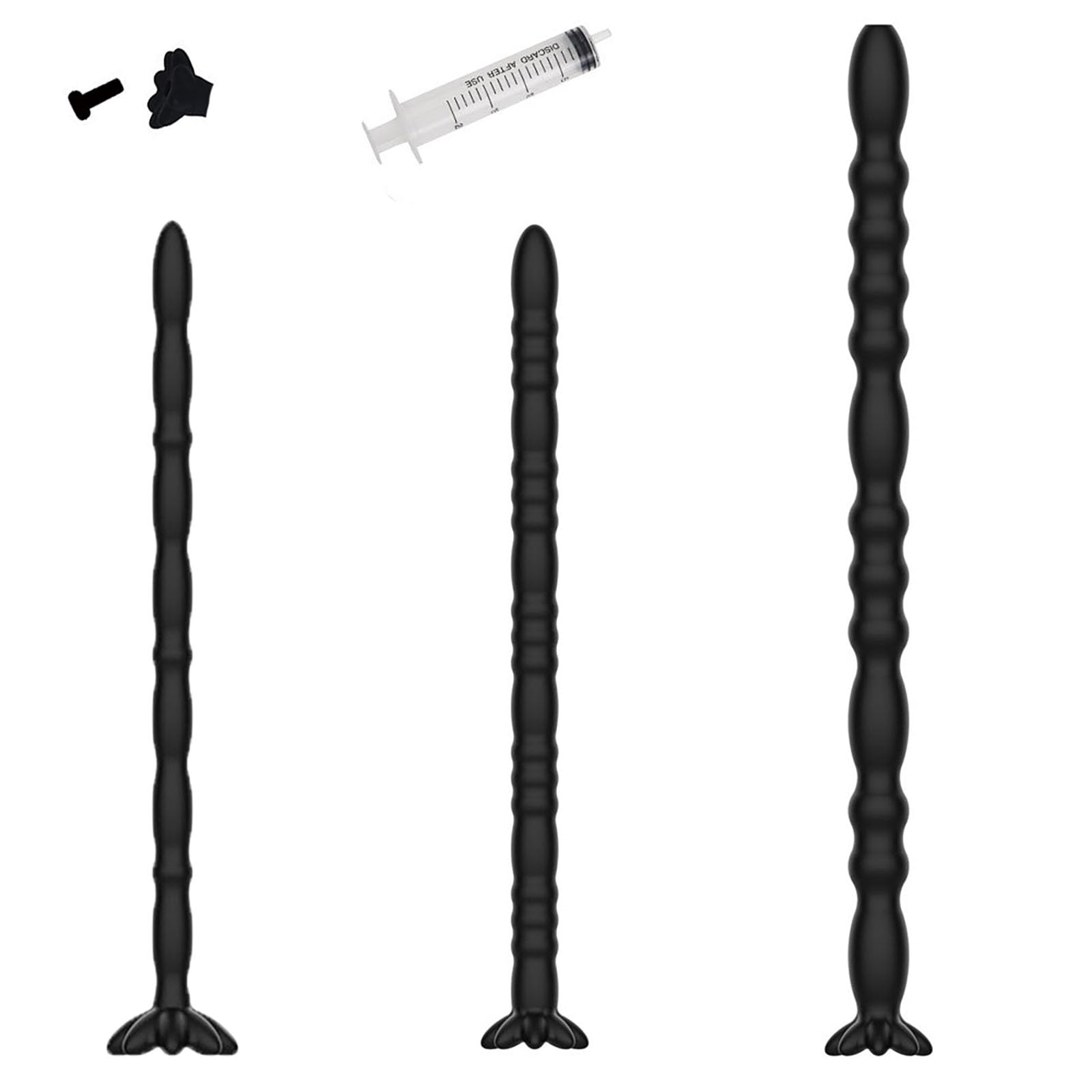 Dilatatori Uretrali Per Uomo Set Di 3, Plug Per Pene in Silicone Cavo, Sonda Uretrale Catetere Maschile Per Massaggio Prostatico Giocattoli Sessuali (Black)