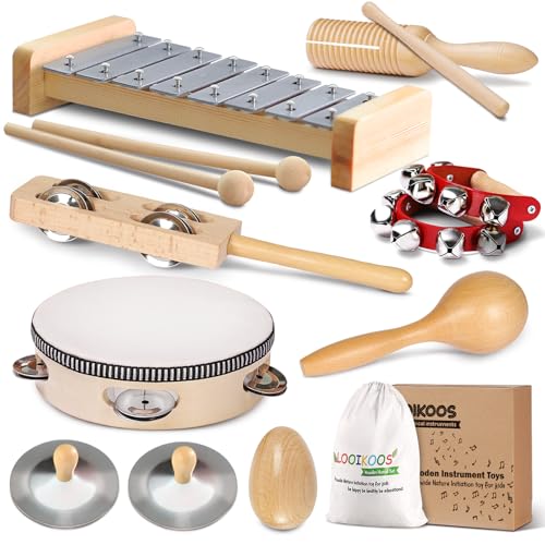 LOOIKOOS Wooden Musical Instruments Set