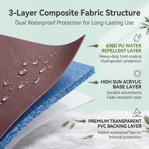 Tela de repuesto para toldo retráctil acrílica e impermeable de 580x300 cm para terrazas 6