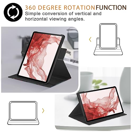 Coque Samsung Tab S9 rotative multi-angles avec veille automatique et support