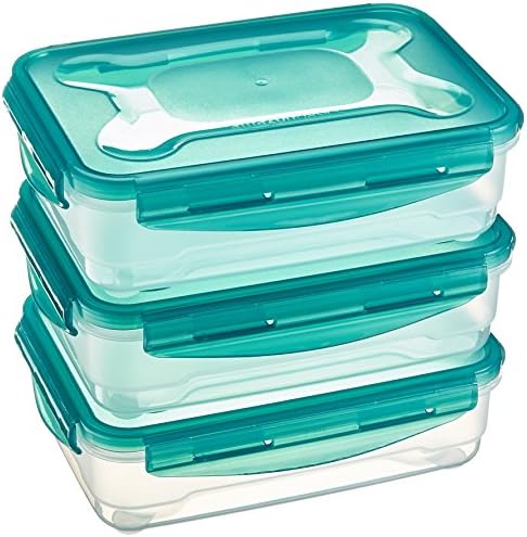 AmazonBasics Food Storage Containers 1.2 Litres, Set of 3, Multicolor