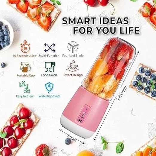 Image of Portable Blender,USB Rechargeable Mini Personal Blender for Shakes and Smoothies,Electric Fruit Veggie Juicear with 2pcs Travel Juicer Cup (N1)