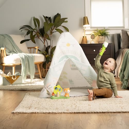 ​Ingenuity 6-in-1 Baby-Spielcenter – Multifunktionales Aktivitäts-Jumperoo – Umwandelbar in Spielgym, Spielhaus & Spieltisch – Inklusive Spielbügel & Bauchlagekissen – Natur-Thema – Für 0-24 Monate