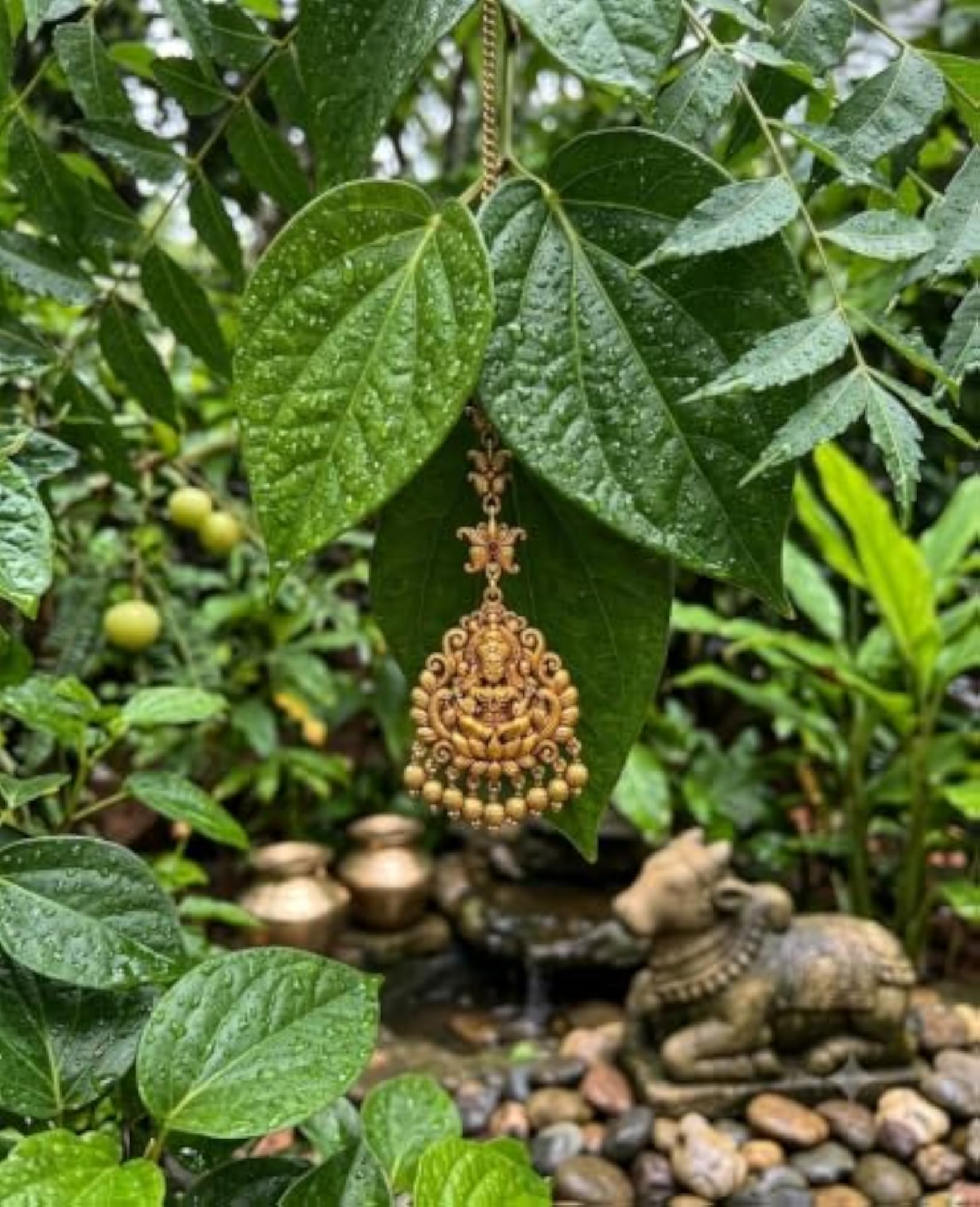 Lakshmi Maang Tikka Antique Temple Jewellery
