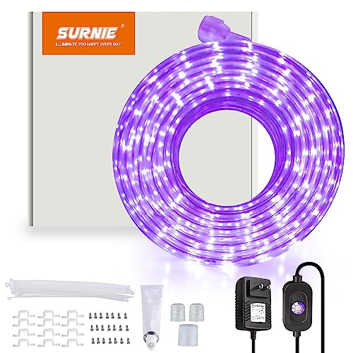 Surnie 50Ft Purple Rope Lights,450 Leds Dimmable 12V Blacklight Strip, Cuttable For Deck Patio Camping Bedroom Holiday Party,Shine Decor For Indoor Outside Use #TOP17