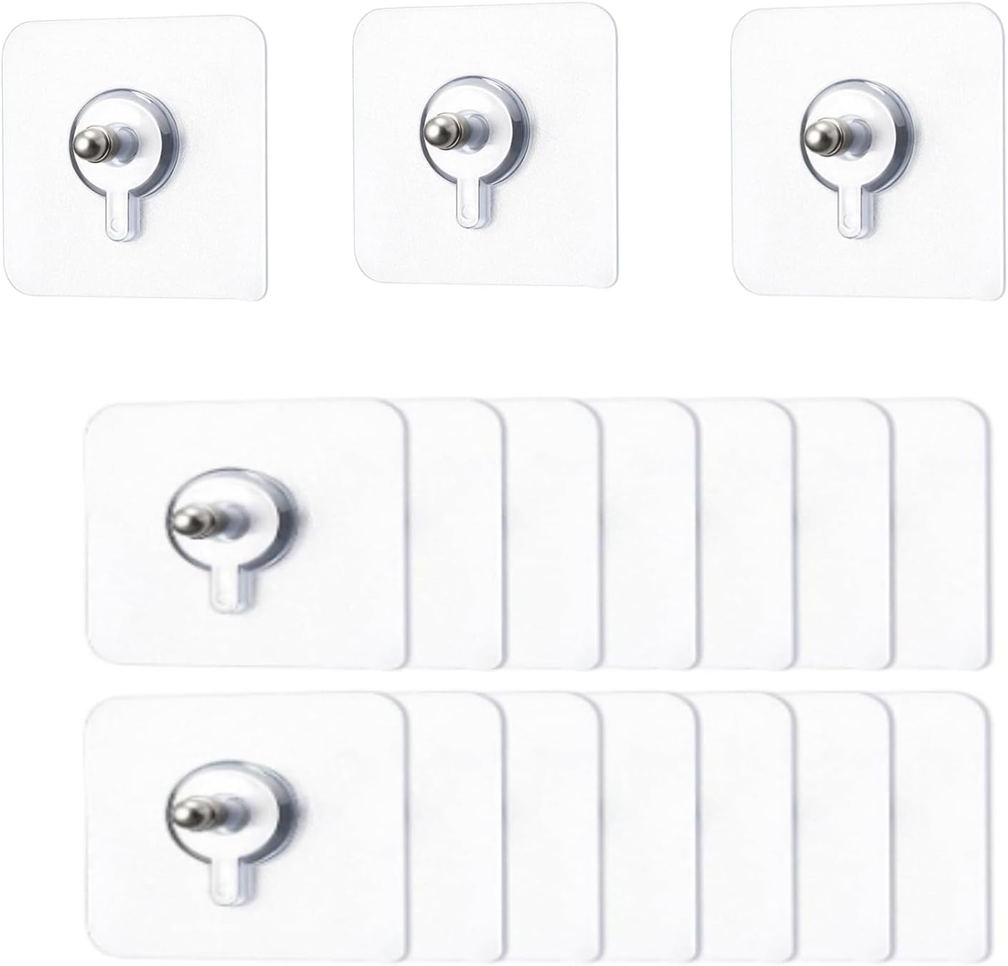 12PCS No-Drill Screw Stickers, Reusable Adhesive Hooks, Removable Nail Free Wall Hangers, Drill Free