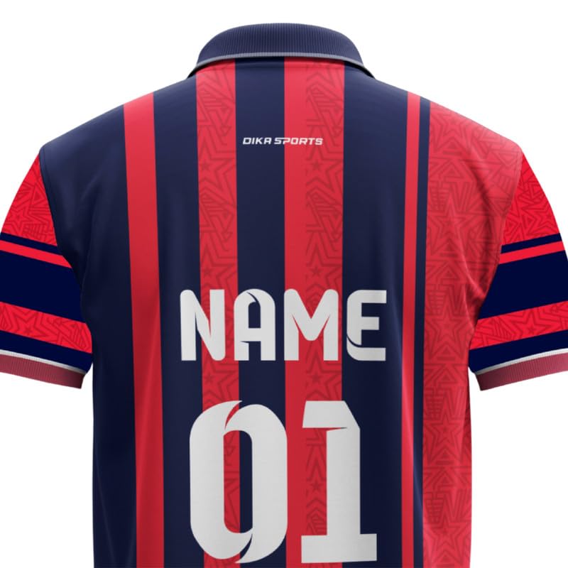 Image of Dika Sports Cricket Custom Player Name and Number Jersey Cricket Tshirt for Men | 2 Year to 5XL