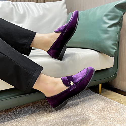 Image of FLQL Men's Luxury Penny Loafer Slip-On Velvet Shoes Party Dancing Shoes Suede Wedding Shoes Plus Size 7-13