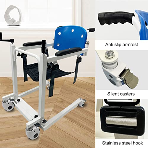 Transfer Wheelchair Patient Lift For Home, Bed To Toilet Transfer Chair With 2 Cushion, Portable Patient Lift Transport Chair, Steel Shower Transfer Wheelchair Lift, Transfer Aid For Elderly #TOP4